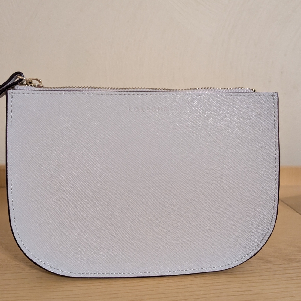 Lo & Sons Light Gray Zip Wristlet Clutch